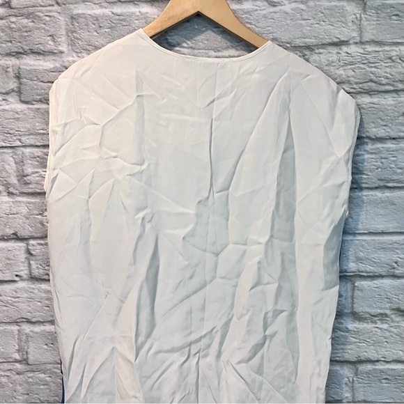 Tess Giberson Women’s 2 Printed Silk Cap Sleeve Shift Boxy Mini Dress - Picture 8 of 11